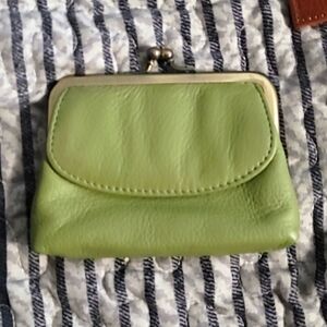 Vintage leather coin and card pouch